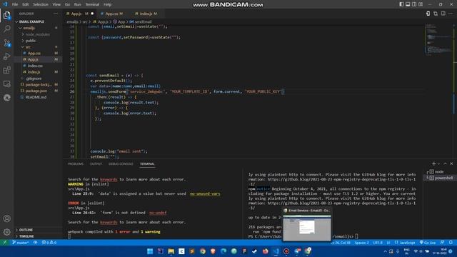 How to send emails using React through EmailJS using useState смотреть онлайн