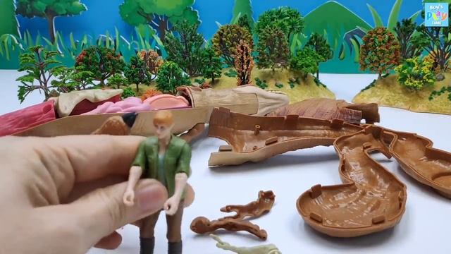 Dinosaur Anatomy Playset - Tyrannosaurus VS Pteranodon! Dinosaur Battle Video