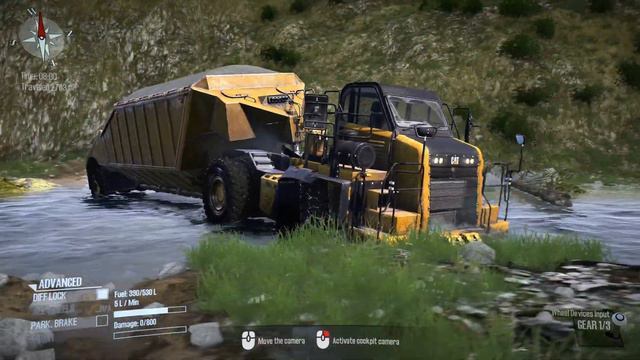 Spintires MudRunner - Caterpillar 770g Driving Offroad + Trailer Heavy Rock смотреть онлайн