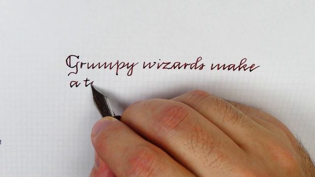 Writing a Pangram #13 in simple italic with Narwhal Schuylkill Rockfish Red - Handwriting practice смотреть онлайн