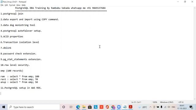 Postgresql dba training смотреть онлайн