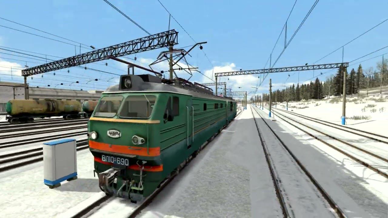 Train Simulator Classic ВЛ-10к C грузовым поездом 2347 - часть 1 (выезд из депо)