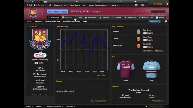 Football Manager 2012; WestHam To The Premier League #2 смотреть онлайн