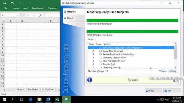 Most Frequently Used Outlook Message Subjects Report смотреть онлайн