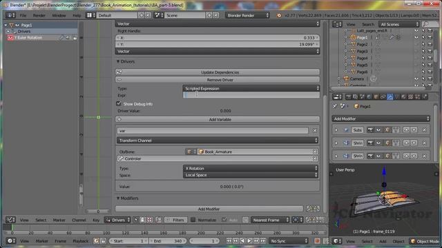 Как сделать анимацию книги в программе Blender (часть 4). смотреть онлайн