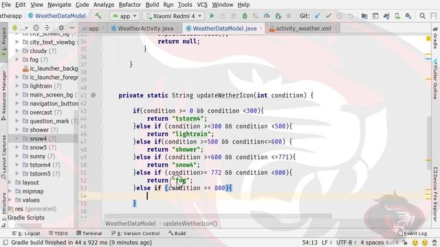 Weather App in Android Studio | Mini Weather App Creation | Specify the Condition Part 8 смотреть онлайн