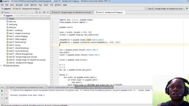 PyGame Tutorial fr 12 background image смотреть онлайн
