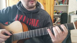 Гамма ля минор натуральный лад на гитаре в две октавы, четыре варианта игры.