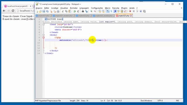 Criar cookies em PHP смотреть онлайн