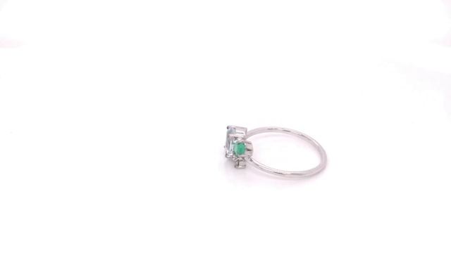Aquamarine, Emerald, and Diamond Cluster 14 Karat Gold Ring | SG000627 смотреть онлайн
