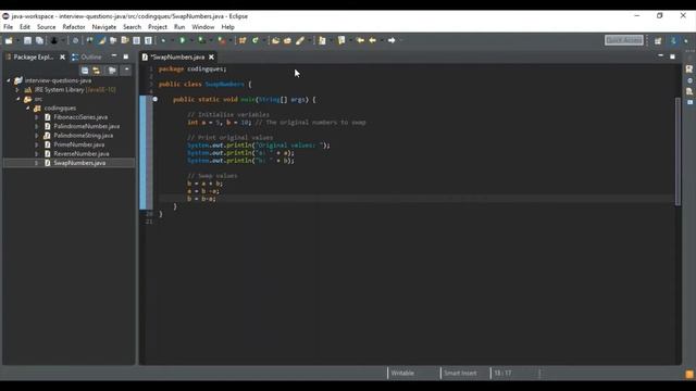 Java - Swap Numbers смотреть онлайн
