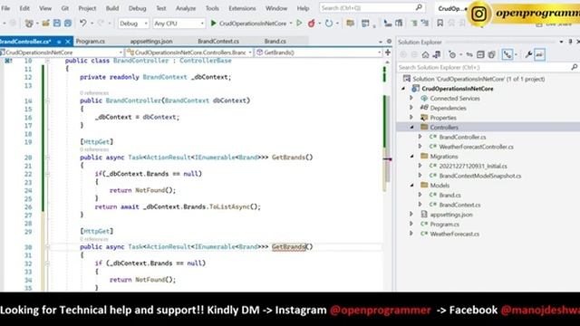 Asp.Net Core Web API - CRUD operations in REST API using Entity Framework Core and SQL Server смотреть онлайн