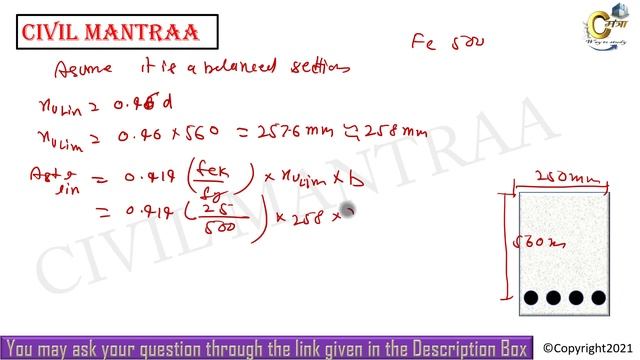 Calculate the moment of resistance of a beam having 250 mm width x 600 mm depth, using limit state смотреть онлайн