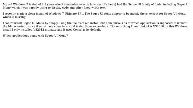 Windows 7 is missing Segoe UI Mono смотреть онлайн