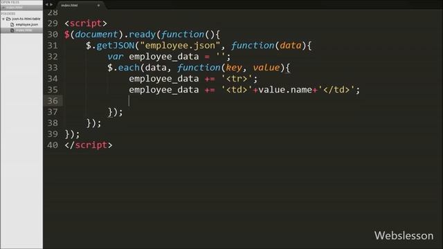 JSON data to HTML Table using Ajax Jquery getJSON method смотреть онлайн