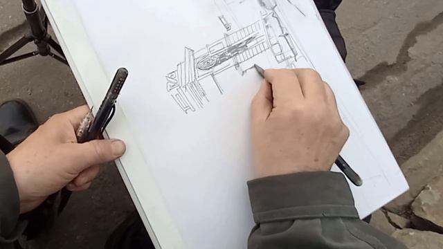 Городская зарисовка Карандаш 05.05.2023 (1) Рисую и рассказываю UrbanSketch Pencil Real Time Drawin