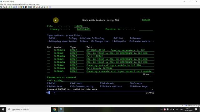 IBM i, AS400 Tutorial -Usage of OPTIONS(*TRIM) with CONST and VALUE - Parameter passing in ILE RPG смотреть онлайн