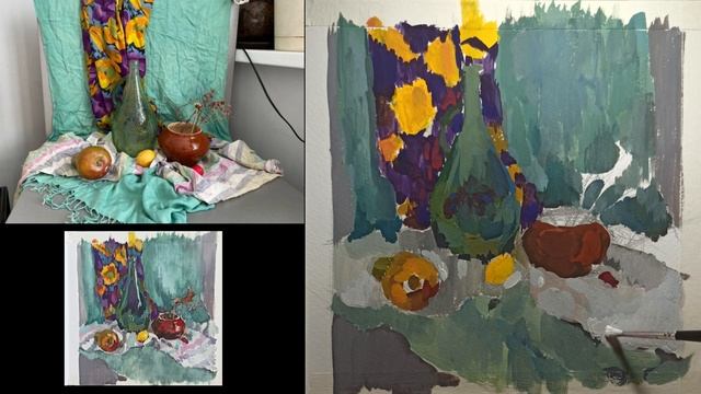 рисуем натюрморт гуашью смотреть онлайн