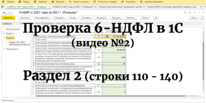 Проверка РАЗДЕЛА 2 (строки 110 - 140) 6-НДФЛ (с 2021 года) в 1С: Проверка базы и исчисленного НДФЛ!