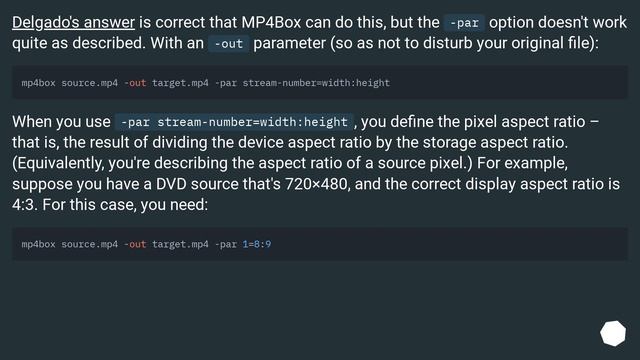 Correct aspect ratio without re-encoding video file смотреть онлайн