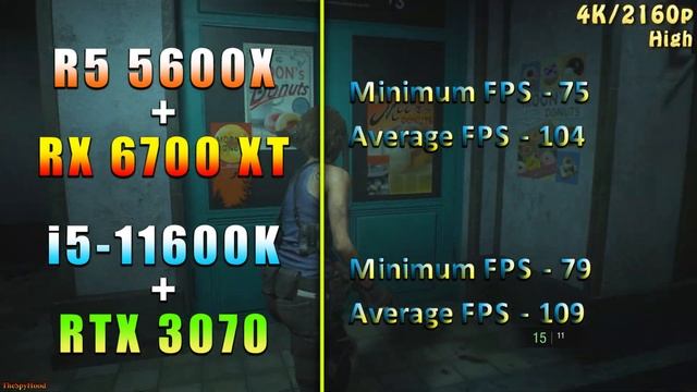 Ryzen 5 5600X + RX 6700 XT vs Core i5 11600K + RTX 3070 смотреть онлайн