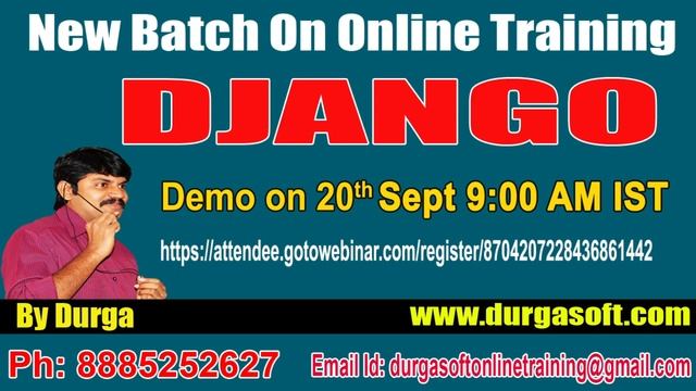 Django Online Training On 20th Sept @ 9:00AM IST by Durga sir смотреть онлайн