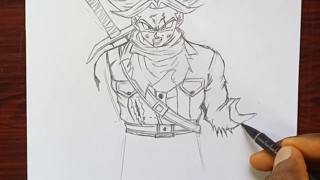 How to Draw Future Trunks super Saiyan [ full body] | easy pencil sketch смотреть онлайн