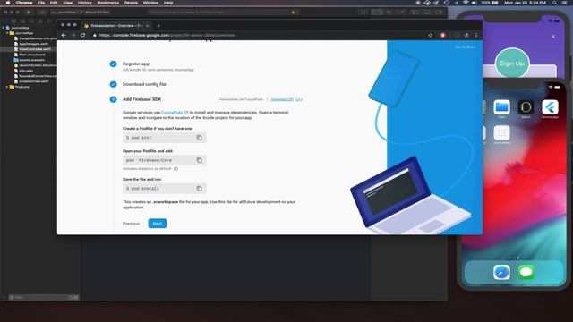Let's Build Complete iOS App With Firebase Auth, Touch, FaceID: Firebase Setup смотреть онлайн