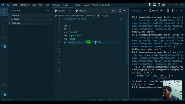 menggunakan string pada python смотреть онлайн