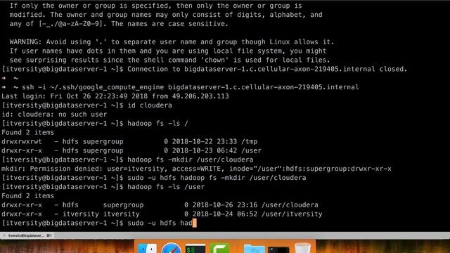 Cloudera Administration - HDFS Commands - Creating Directories and Changing Ownership смотреть онлайн
