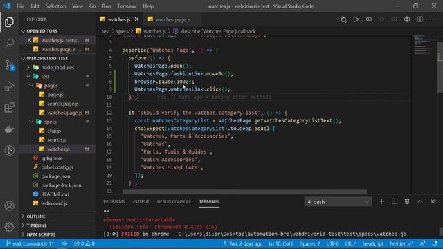 Move To and Wait Commands - WebdriverIO Tutorial | #11 смотреть онлайн