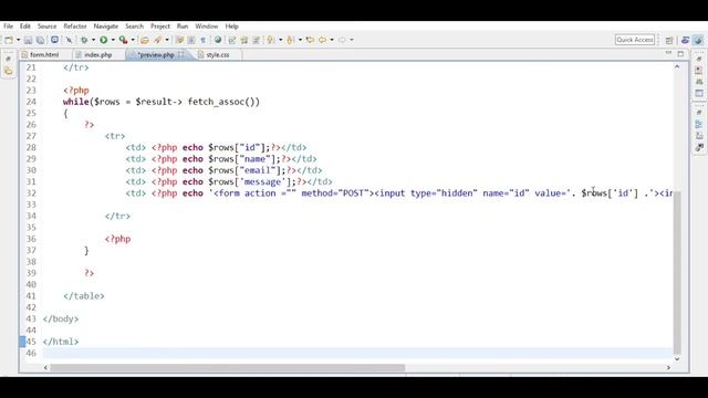 Contact form Insert delete retrive MYSQL PHP смотреть онлайн