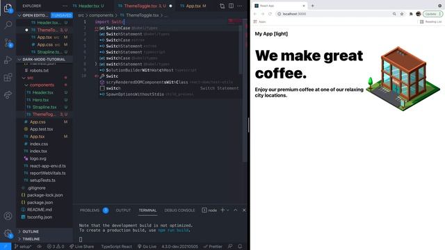 React Project: Creating a dark mode toggle using the Context API смотреть онлайн