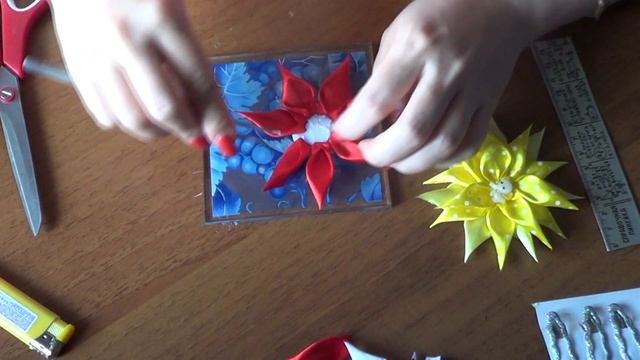 Канзаши МК. Астра канзаши. DIY смотреть онлайн