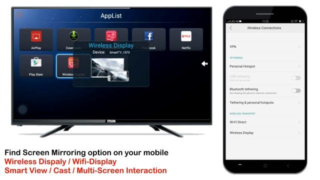 Wireless Display - Connect your Android Phone to Android Smart LED TV Using Wireless Display. смотреть онлайн
