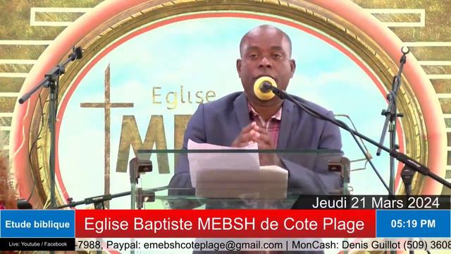 Etude biblique | Eglise Baptiste MEBSH de Côte-plage | Jeudi 21 Mars 2024 смотреть онлайн