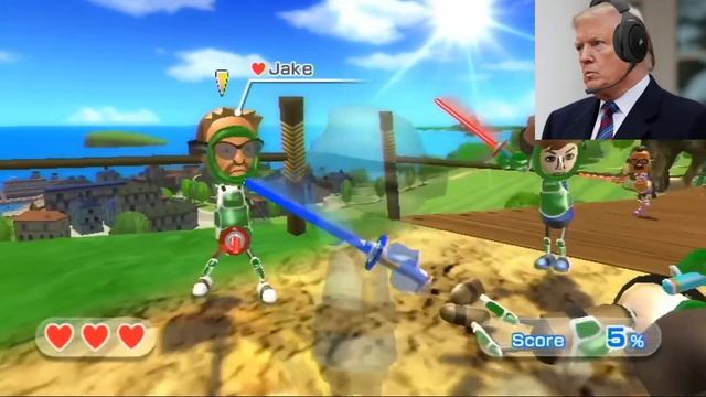 US Presidents Play Wii Sports Swordplay Showdown смотреть онлайн
