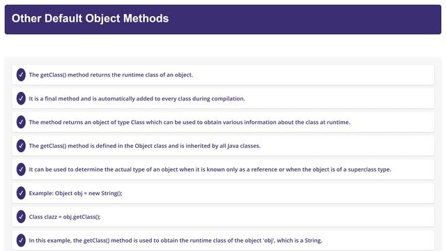 Default Object Methods in Java смотреть онлайн