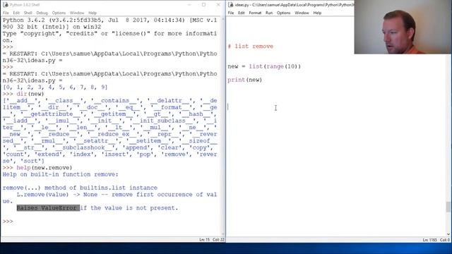 Python Basics List Remove Method смотреть онлайн