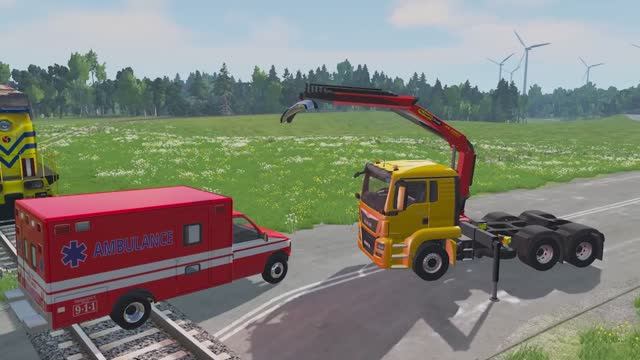 Краш-тест: Автомобили и техника против препятствий, воды, гор, ухабов и камней! #13  BeamNG.drive