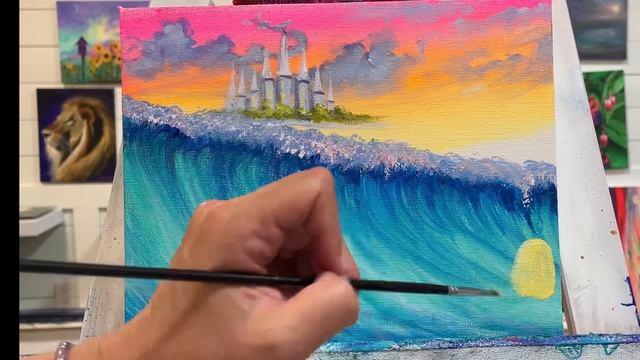 How To Paint “Sea Of Dreams” acrylic tutorial смотреть онлайн