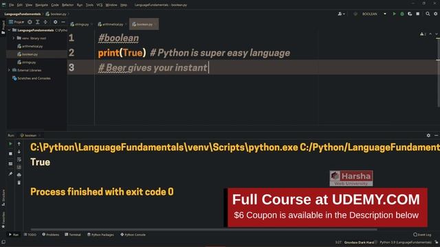 #06 Booleans | Python Tutorial for Beginners смотреть онлайн