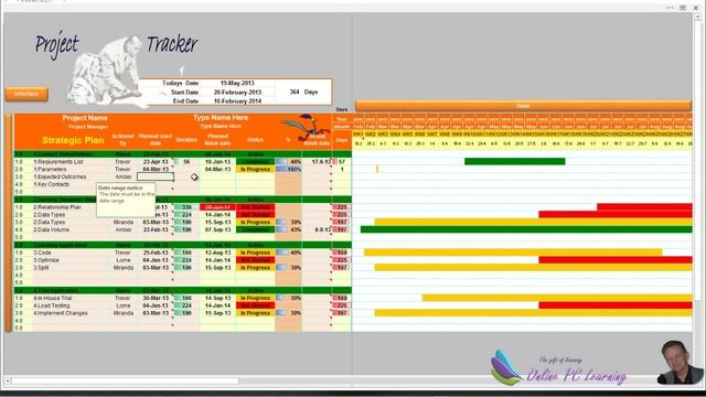 Excel -- Project Management - Project Manager -- Excel 2013 смотреть онлайн