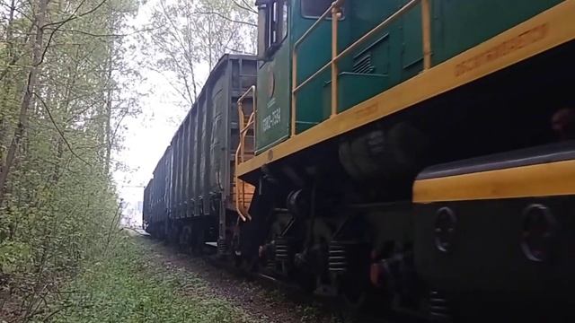маневровая работа тепловоза ТЭМ2-7584 по подъездному пути от станции Соколовская смотреть онлайн
