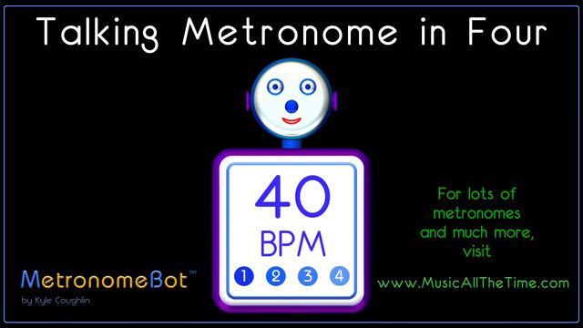 Talking metronome in 4/4 at 40 BPM MetronomeBot смотреть онлайн