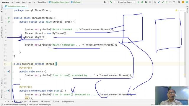 Java Interview Thread class Can override start() ? Can invoke run() ? смотреть онлайн