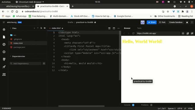 Import GitHub Vanilla JS Project build with Parcel 2.x to CodeSandbox смотреть онлайн