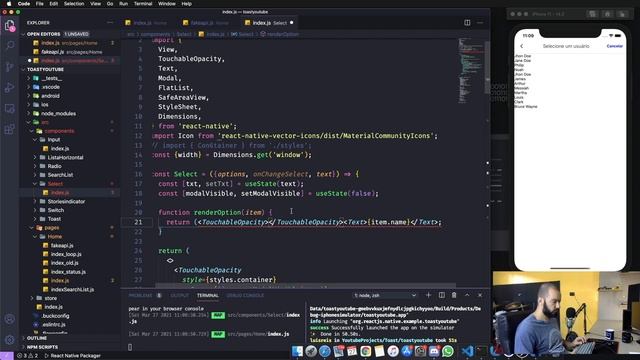 Select com React Native смотреть онлайн