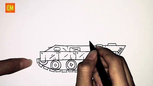Cara Menggambar Tank Kartun Panther | Gerand Tank | Part 13