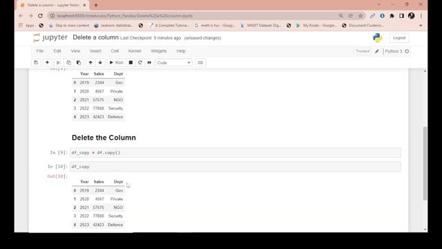 How to Delete a Column in Pandas Data Frame? смотреть онлайн